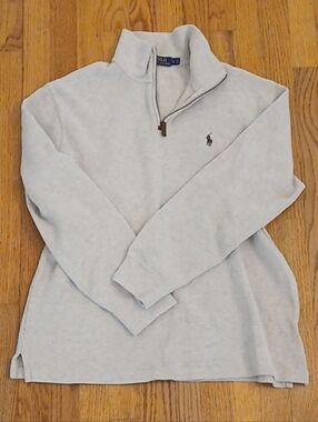 Polo by Ralph Lauren Tan Quarter-Zip Pullover Men's Large